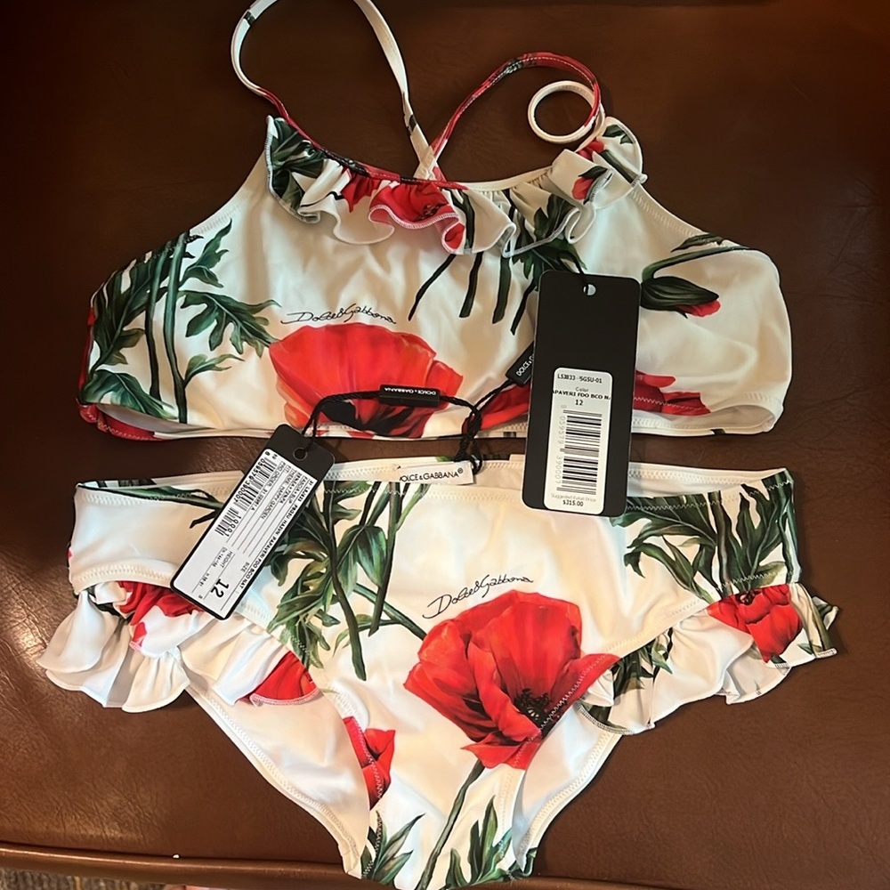 Dolce & Gabbana Kids Swim Bikini - Red Floral - Picture 2 of 5